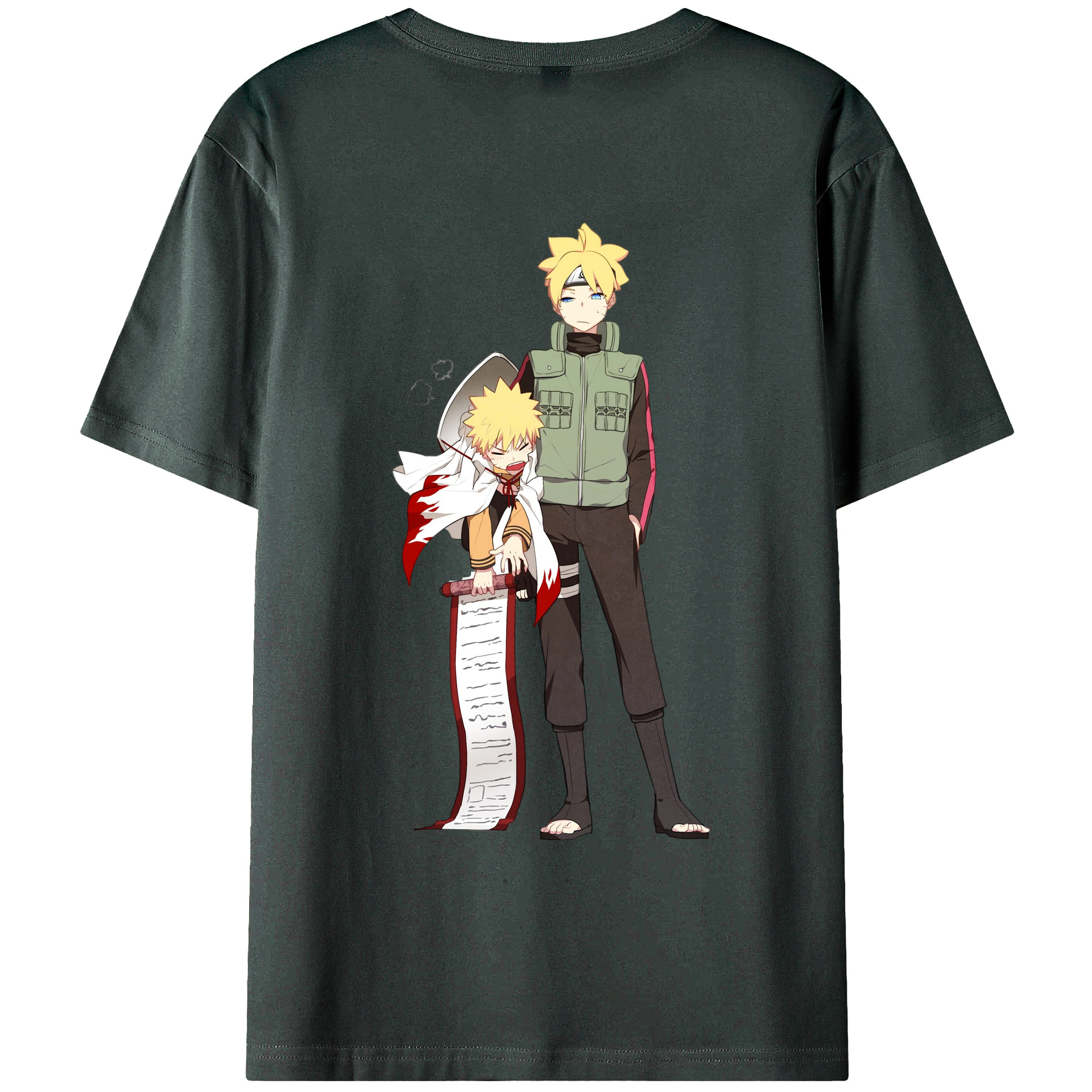 （画像用） NARUTO -ナルト- 波風 ミナト Namikaze Minato 綿100％ メンズ半袖Tシャツ（バックプリント） 通気性